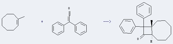 The 1-Methylcyclooctene could react with diphenylketene, and obtain the 1-methyl-10,10-diphenyl-trans-bicyclo[6.2.0]decan-9-one